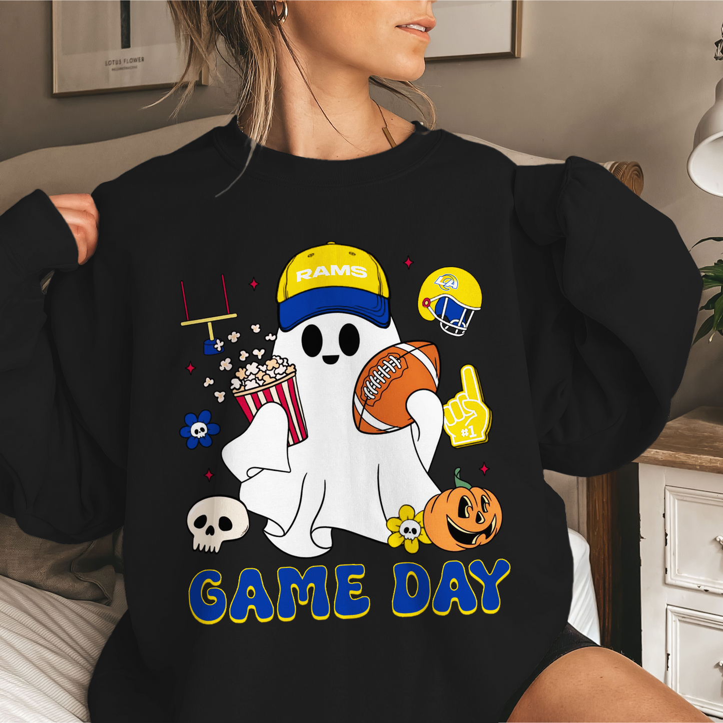 LAR Game Day Football Ghost Sweatshirt DDT NTL