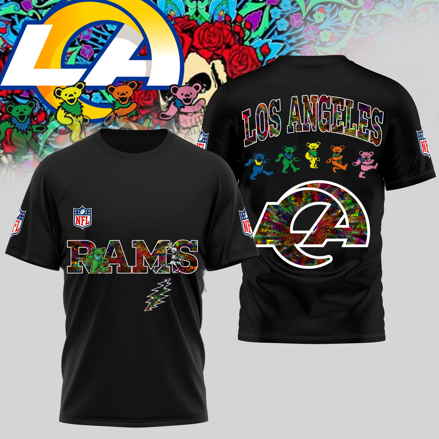 LAR Premium NFL Dancing Bear T-Shirt DDT HLPHUONG