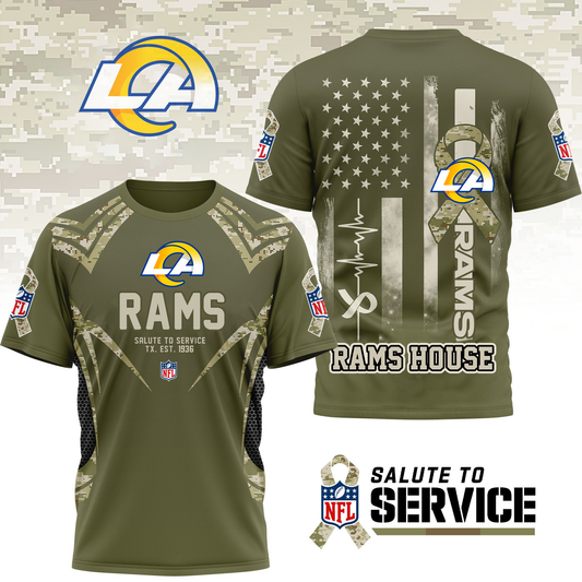 LAR Premium NFL Salute to Service Camo 3D Shirt DDT CTND