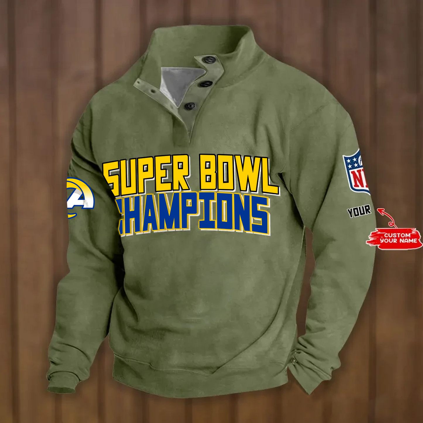 LAR x NFL Double Breasted Stand Collar Hoodies DATND TANTD