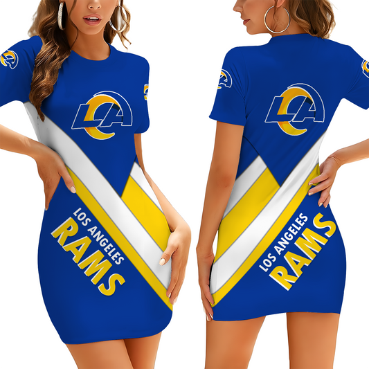 LAR X NFL Short Sleeve Bodycon Mini Dress DATND THUONGNH