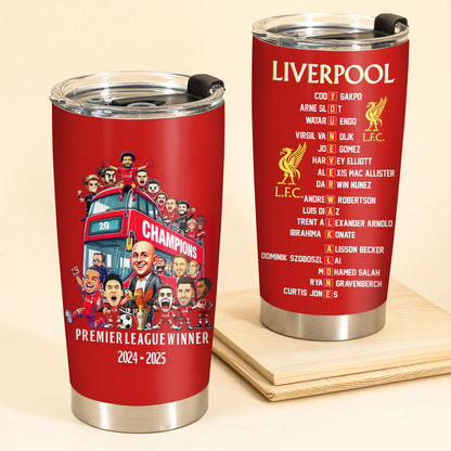 Liverpool FC Champions Premier League 20th 2025 V12 Tumbler