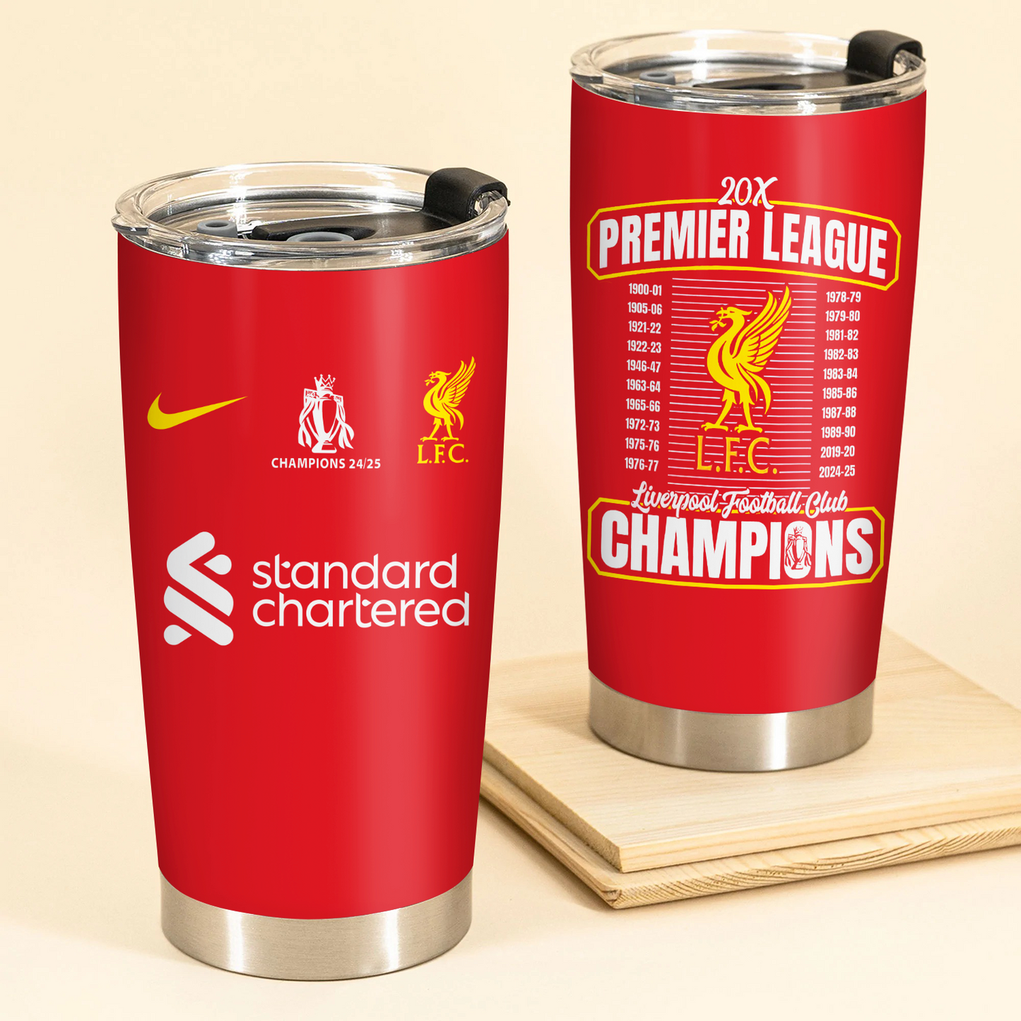 Liverpool FC Champions Premier League 20th 2025 V14 Tumbler