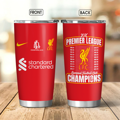 Liverpool FC Champions Premier League 20th 2025 V14 Tumbler