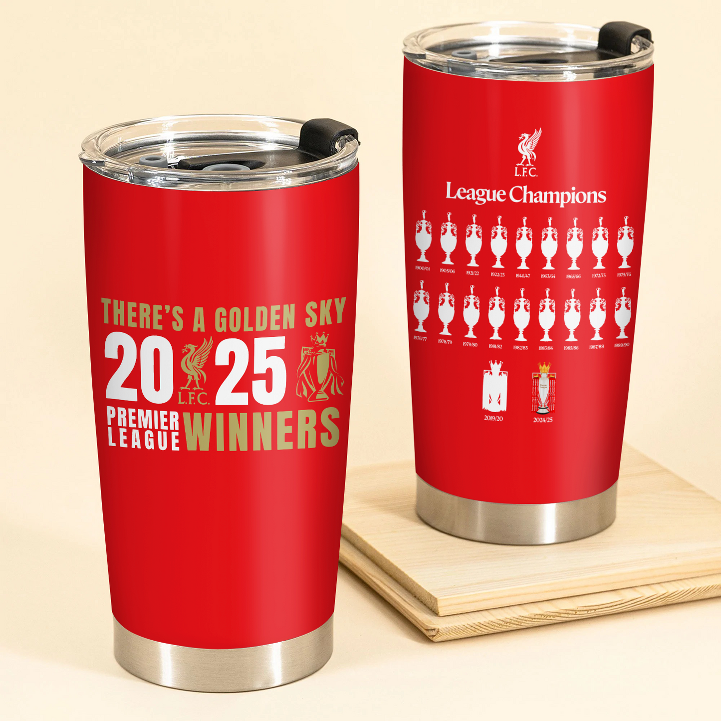 Liverpool FC Champions Premier League 20th 2025 V15 Tumbler