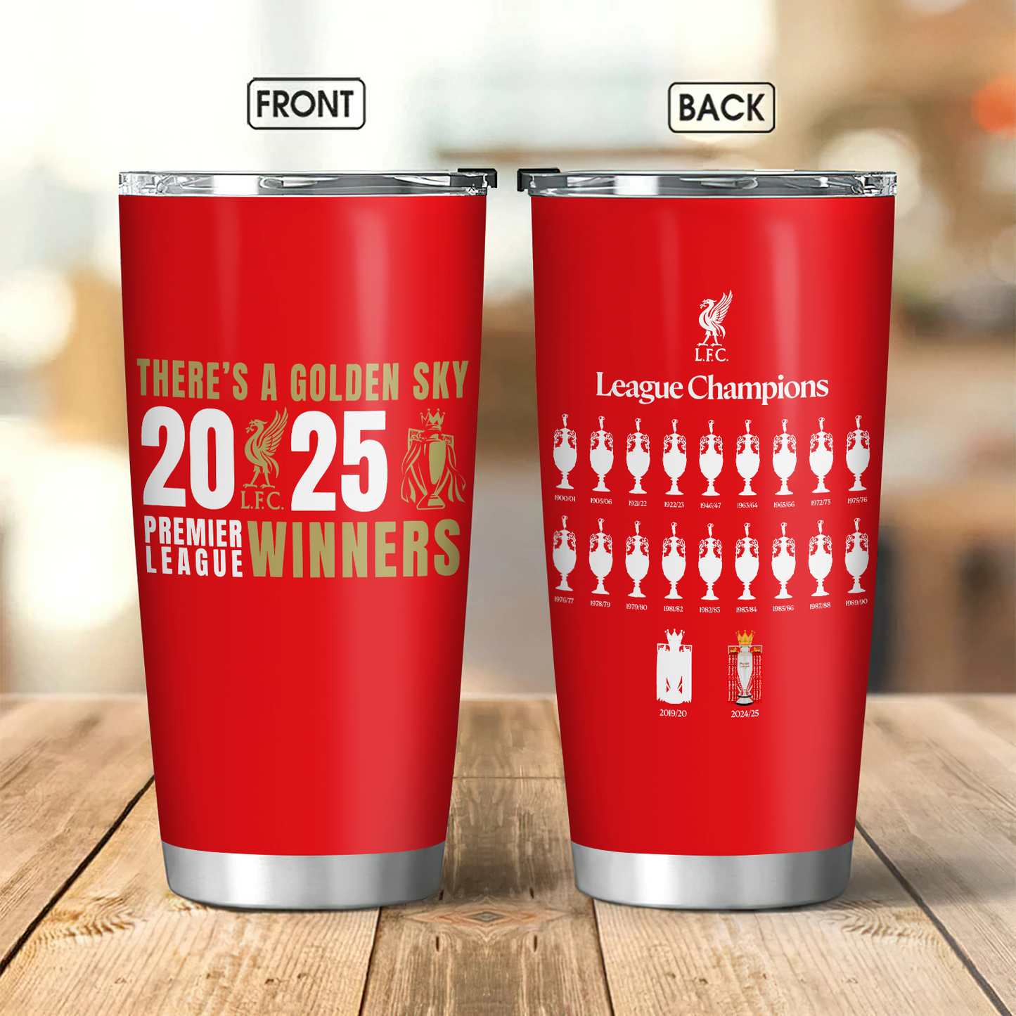 Liverpool FC Champions Premier League 20th 2025 V15 Tumbler