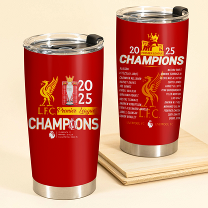 Liverpool FC Champions Premier League 20th 2025 V16 Tumbler