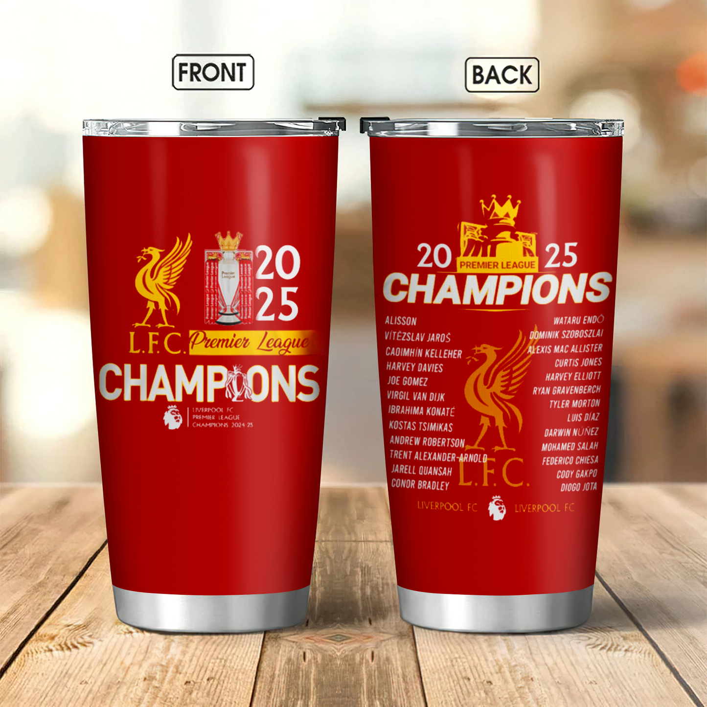 Liverpool FC Champions Premier League 20th 2025 V16 Tumbler