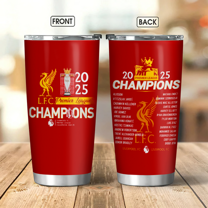 Liverpool FC Champions Premier League 20th 2025 V16 Tumbler