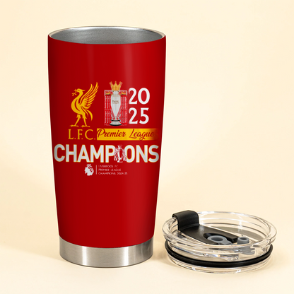 Liverpool FC Champions Premier League 20th 2025 V16 Tumbler