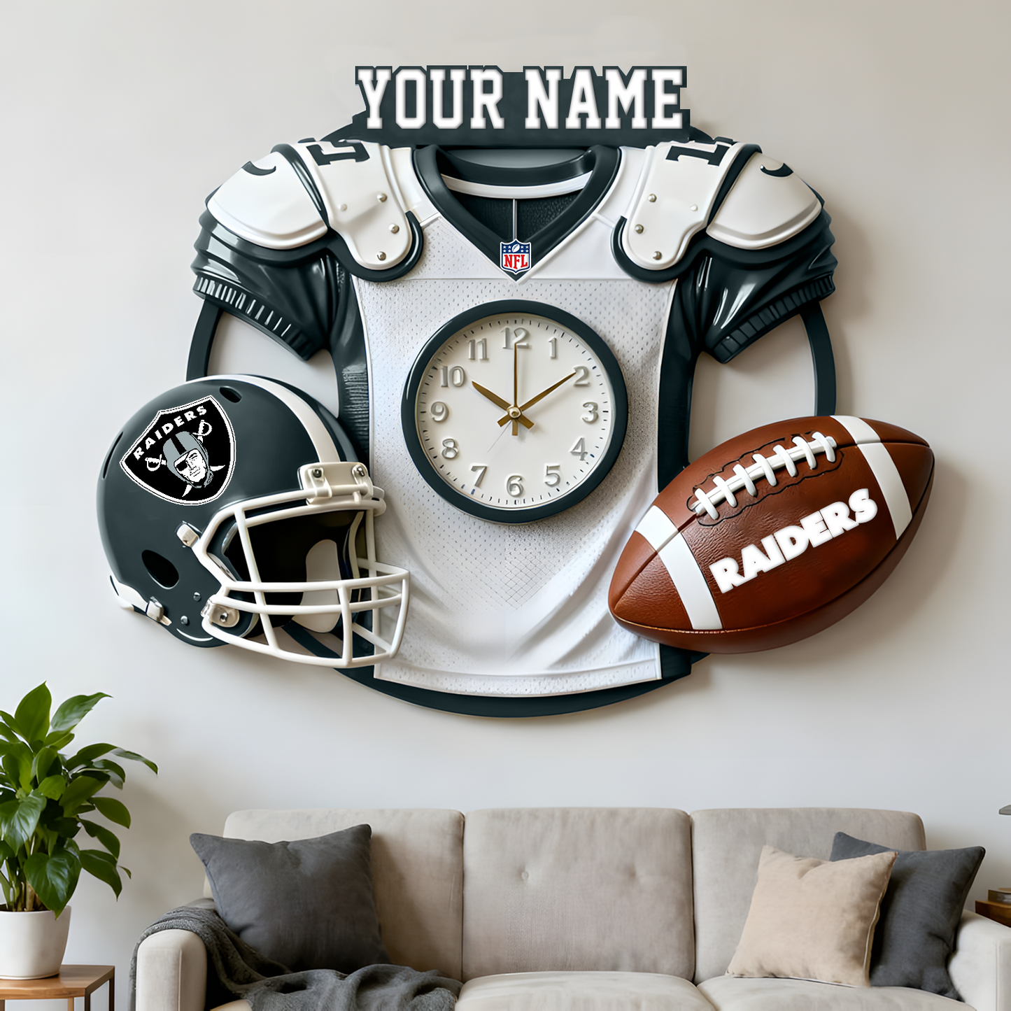 LV X NFL Jersey Sculpture Clock V1 NAK NHT