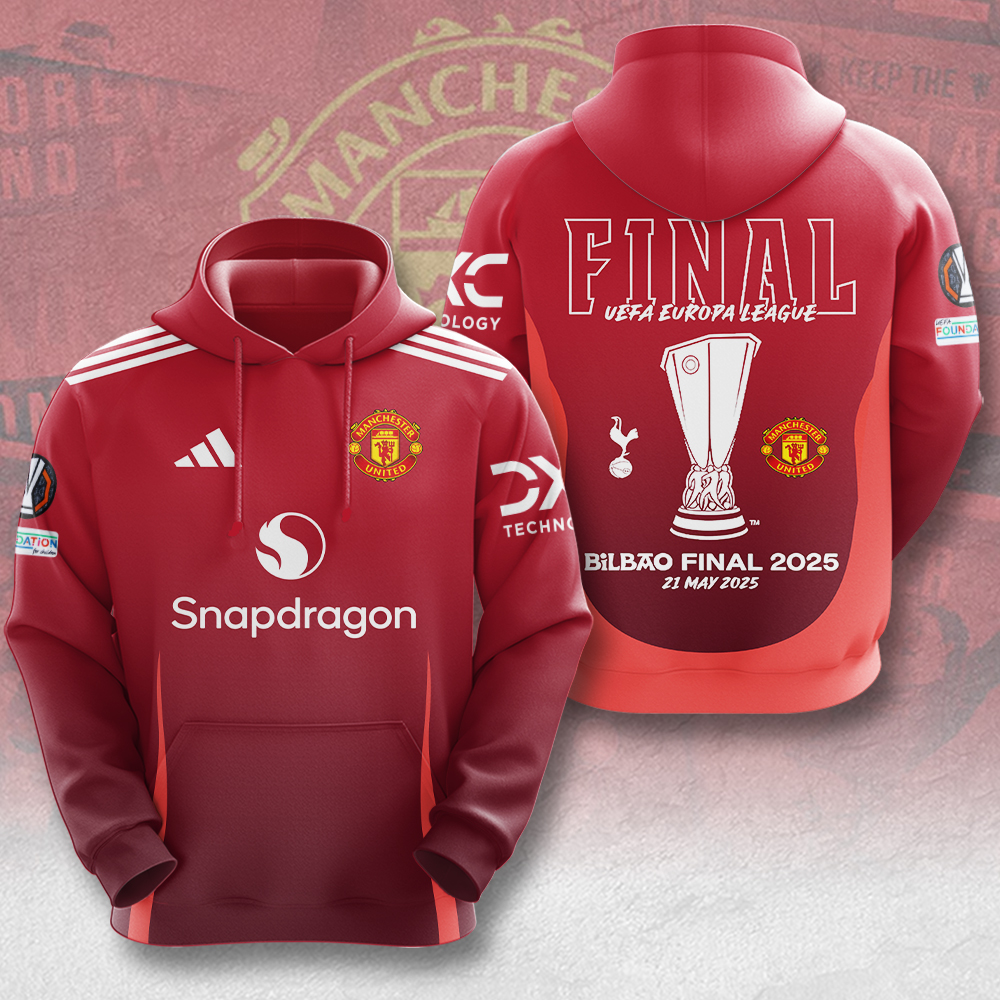 Manchester United F.C. UEFA Europa 2025 Hoodie TM NTA V1