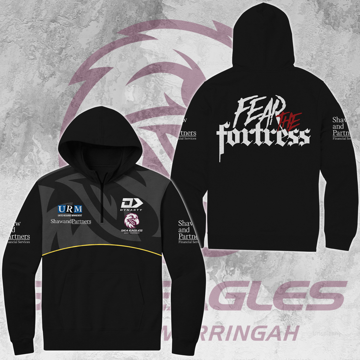 Manly Sea Eagles NRL Fear The Fortress Limited Edition Quarter Zip Hoodie TM V1