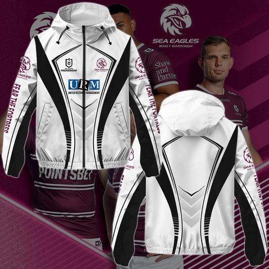 Manly Warringah Sea Eagles 22 NRL 2025 Fear The Fortress Windbreaker Jacket TM NTA V2
