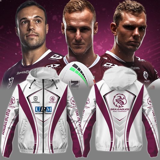 Manly Warringah Sea Eagles 3 NRL 2025 Windbreaker Jacket TM NTA V1
