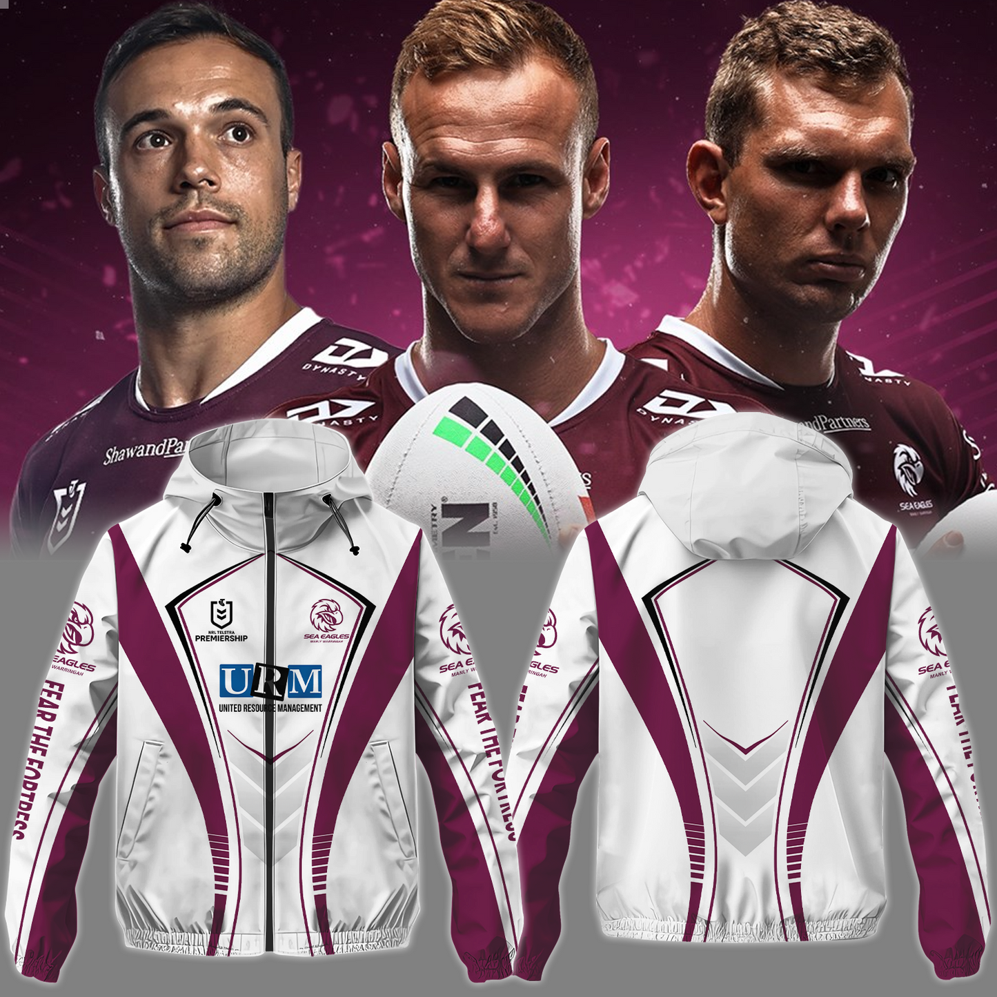 Manly Warringah Sea Eagles 4 NRL 2025 Windbreaker Jacket TM NTA V1