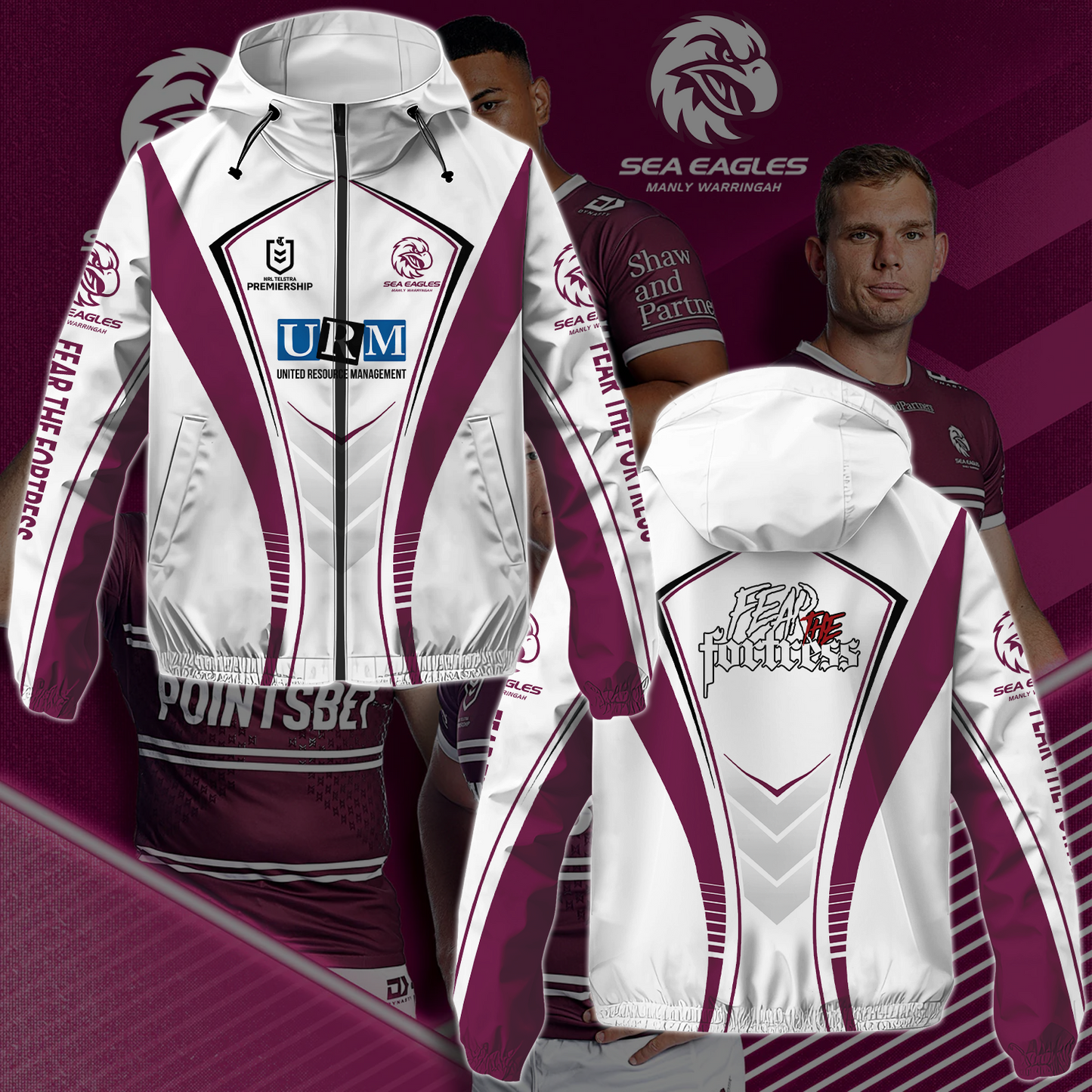 Manly Warringah Sea Eagles 5 NRL 2025 Windbreaker Jacket TM NTA V2