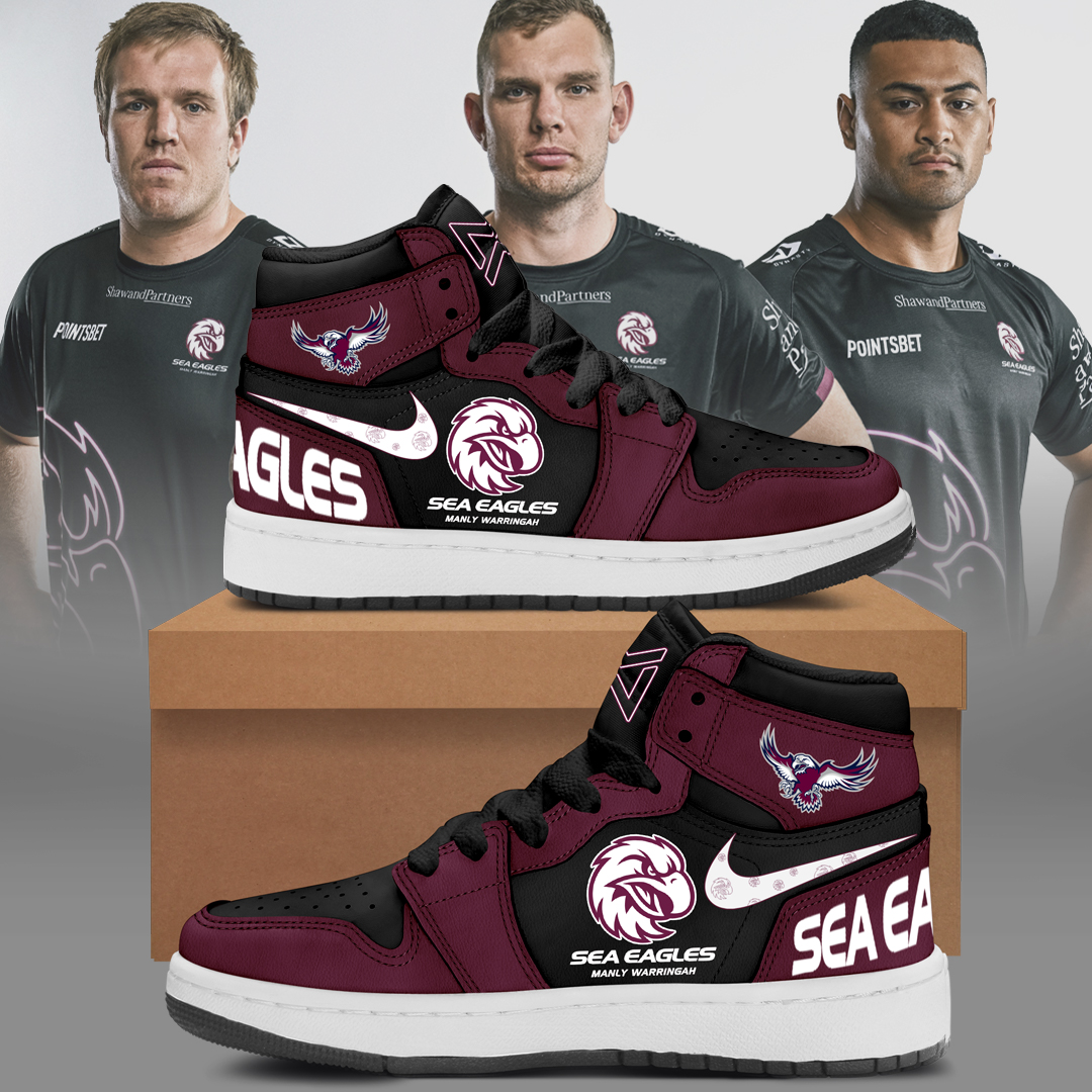 Manly Warringah Sea Eagles NRL 2025 Fear The Fortress Limited Edition A1 Shoes TM NTA V2