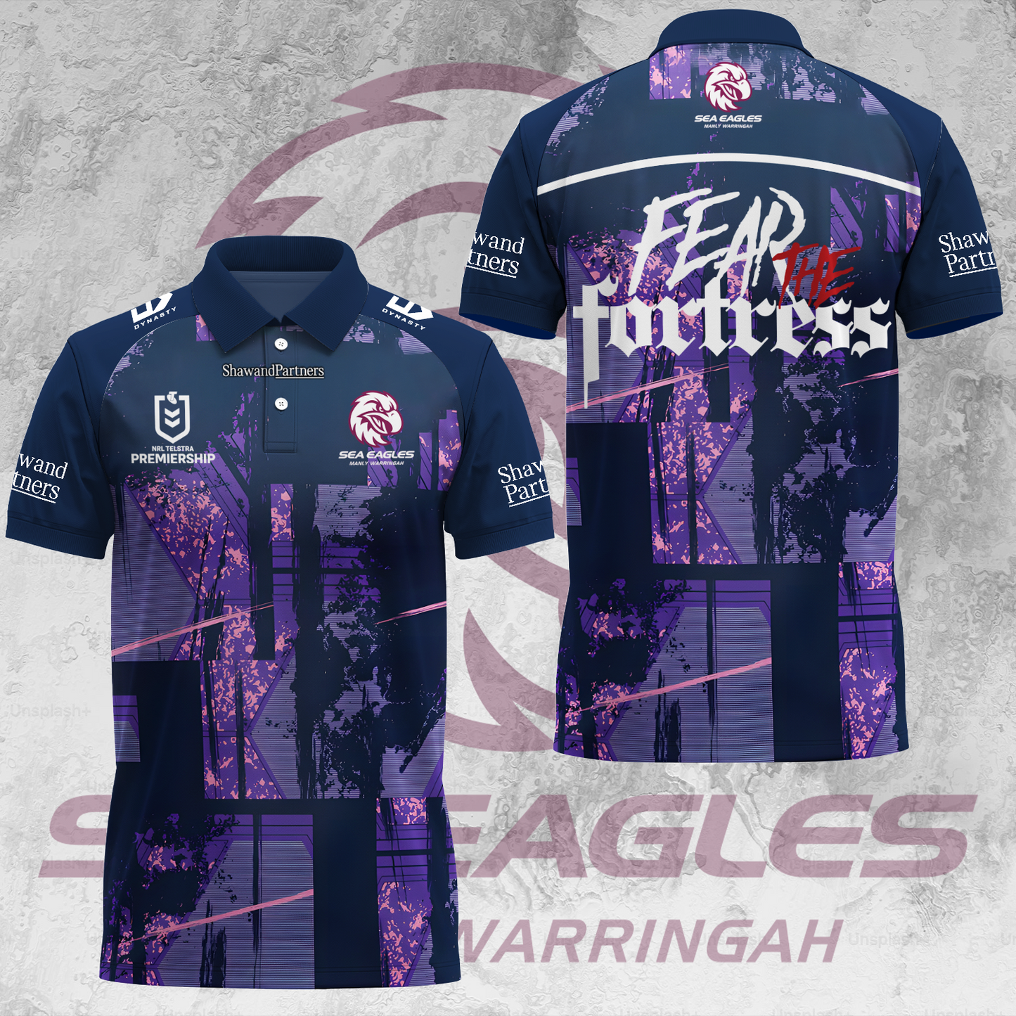 Manly Warringah Sea Eagles NRL 2025 Fear The Fortress Limited Edition Polo Shirt TM V1