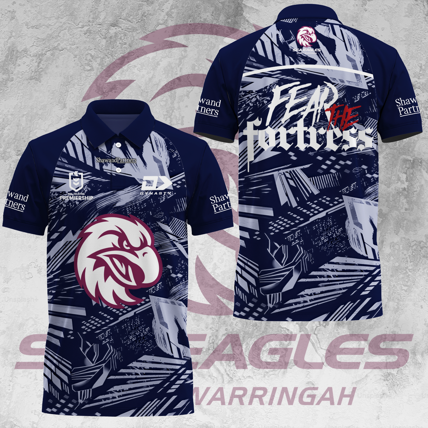 Manly Warringah Sea Eagles NRL 2025 Fear The Fortress Limited Edition Polo Shirt TM V10
