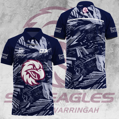 Manly Warringah Sea Eagles NRL 2025 Fear The Fortress Limited Edition Polo Shirt TM V11