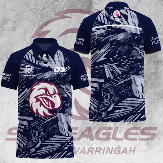 Manly Warringah Sea Eagles NRL 2025 Fear The Fortress Limited Edition Polo Shirt TM V11