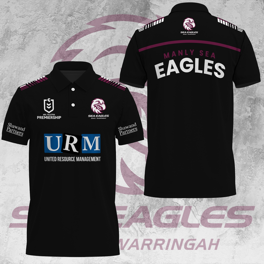 Manly Warringah Sea Eagles NRL 2025 Fear The Fortress Limited Edition Polo Shirt TM NTA V31