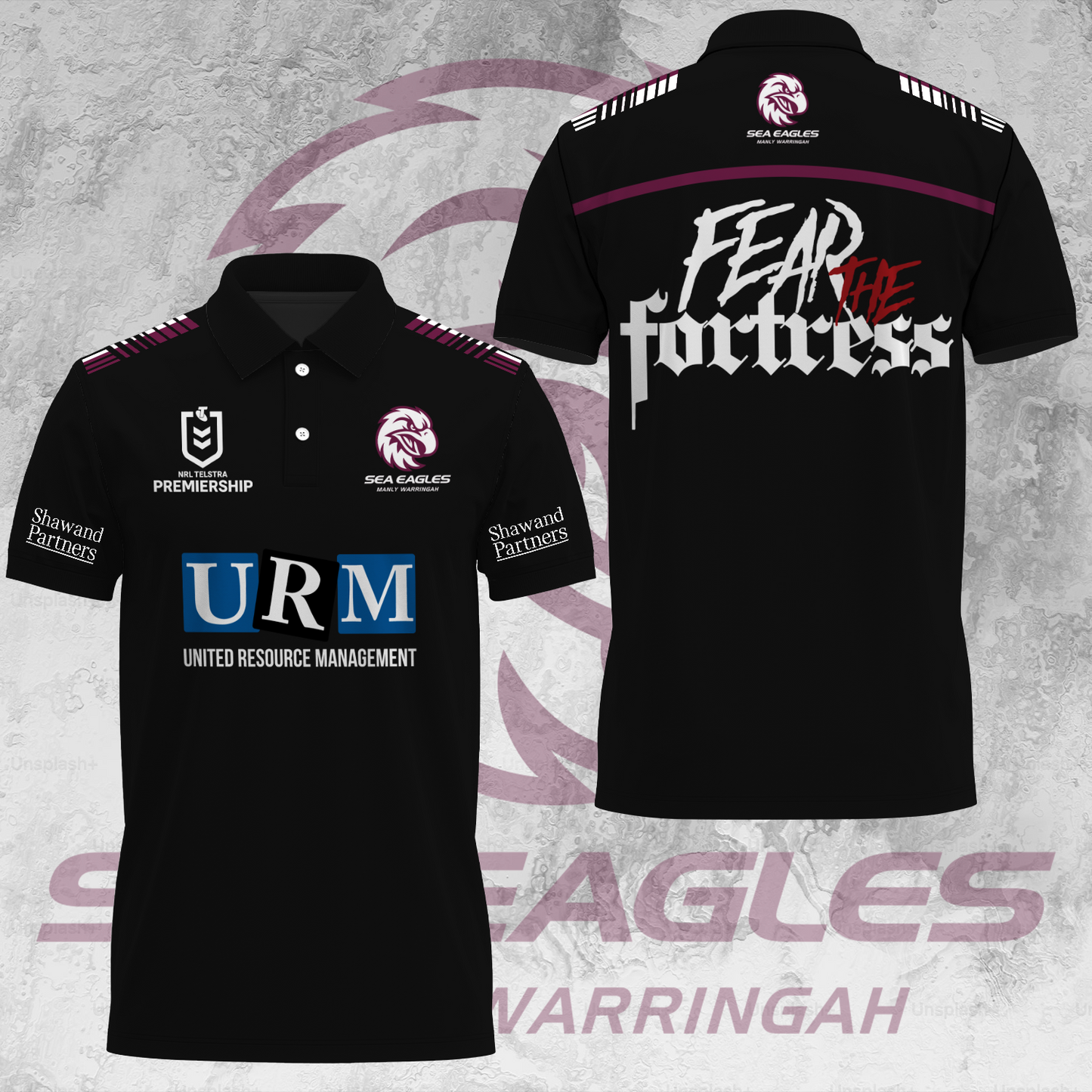 Manly Warringah Sea Eagles NRL 2025 Fear The Fortress Limited Edition Polo Shirt TM V33 NTA
