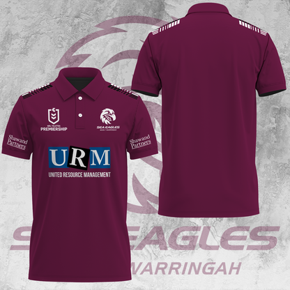 Manly Warringah Sea Eagles NRL 2025 Fear The Fortress Limited Edition Polo Shirt TM NTA V36