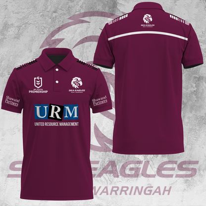 Manly Warringah Sea Eagles NRL 2025 Fear The Fortress Limited Edition Polo Shirt TM NTA V37