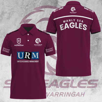 Manly Warringah Sea Eagles NRL 2025 Fear The Fortress Limited Edition Polo Shirt TM NTA V38