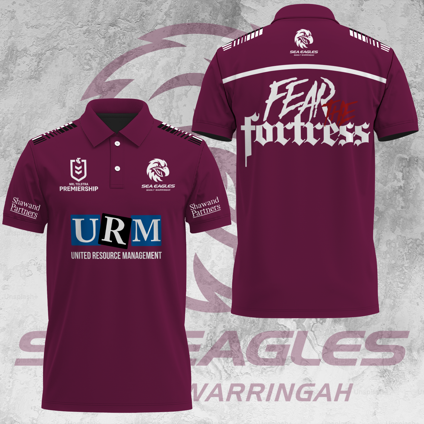 Manly Warringah Sea Eagles NRL 2025 Fear The Fortress Limited Edition Polo Shirt TM V39 NTA