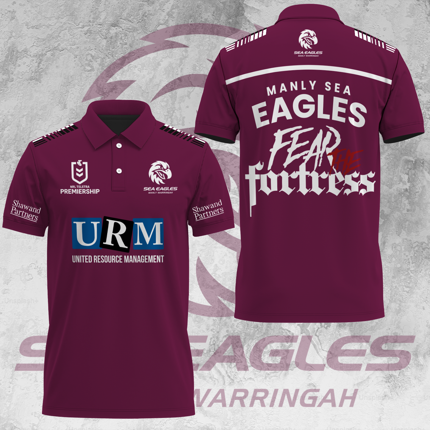 Manly Warringah Sea Eagles NRL 2025 Fear The Fortress Limited Edition Polo Shirt TM NTA V40