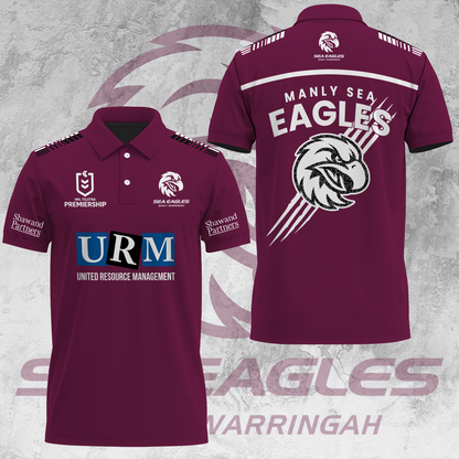 Manly Warringah Sea Eagles NRL 2025 Fear The Fortress Limited Edition Polo Shirt TM V41 NTA