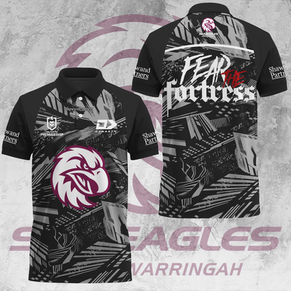 Manly Warringah Sea Eagles NRL 2025 Fear The Fortress Limited Edition Polo Shirt TM V6