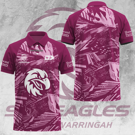 Manly Warringah Sea Eagles NRL 2025 Fear The Fortress Limited Edition Polo Shirt TM V6