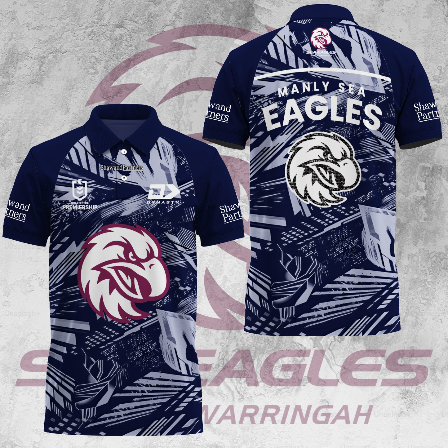 Manly Warringah Sea Eagles NRL 2025 Fear The Fortress Limited Edition Polo Shirt TM V9