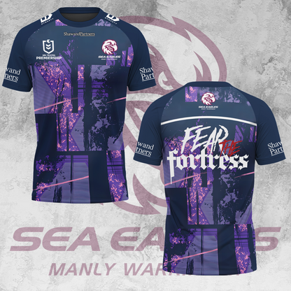 Manly Warringah Sea Eagles NRL 2025 Fear The Fortress Limited Edition T-Shirt TM V2