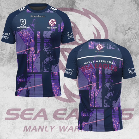 Manly Warringah Sea Eagles NRL 2025 Fear The Fortress Limited Edition T-Shirt TM V3