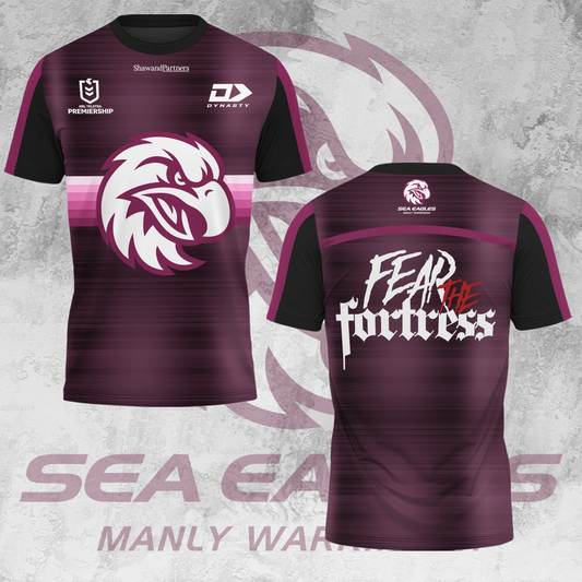 Manly Warringah Sea Eagles NRL 2025 Fear The Fortress Limited Edition T-Shirt TM V4