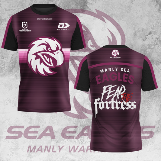 Manly Warringah Sea Eagles NRL 2025 Fear The Fortress Limited Edition T-Shirt TM V5