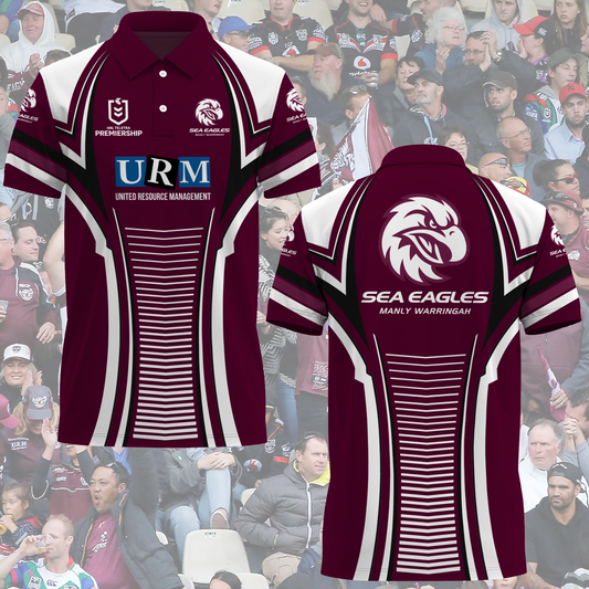 Manly Warringah Sea Eagles NRL 2025 Polo Shirt TM NTA V1