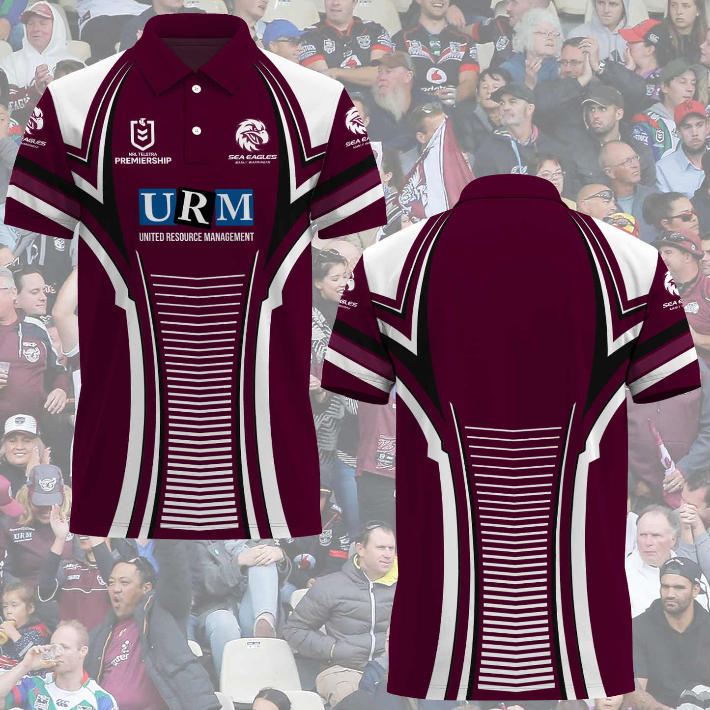 Manly Warringah Sea Eagles NRL 2025 Polo Shirt TM NTA V2