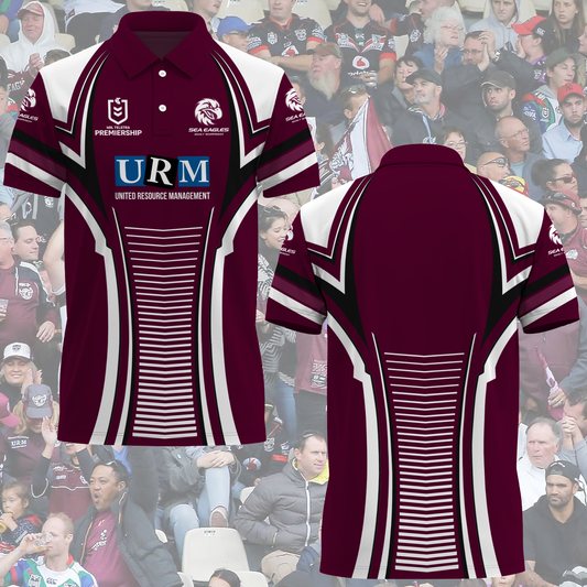 Manly Warringah Sea Eagles NRL 2025 Polo Shirt TM NTA V2