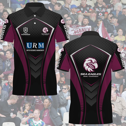 Manly Warringah Sea Eagles NRL 2025 Polo Shirt TM NTA V2