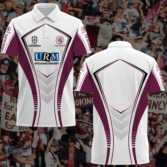 Manly Warringah Sea Eagles NRL 2025 Polo Shirt TM NTA V2