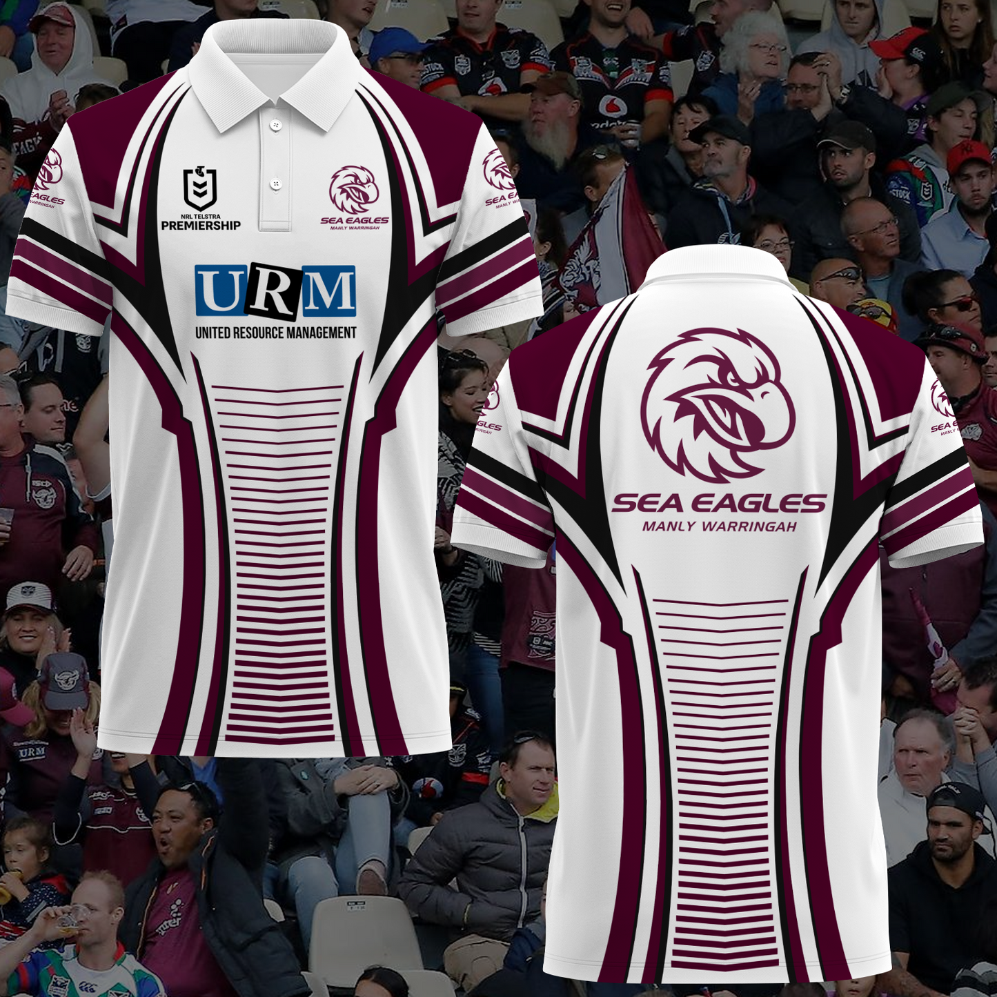 Manly Warringah Sea Eagles NRL 2025 Polo Shirt TM NTA V3