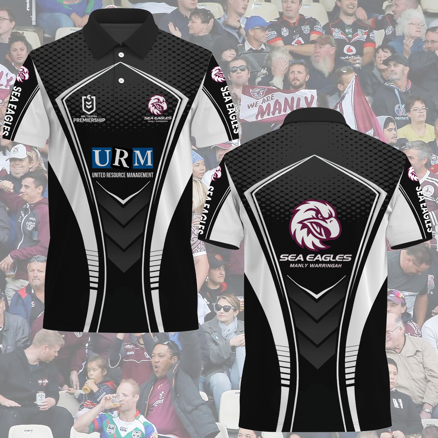 Manly Warringah Sea Eagles NRL 2025 Polo Shirt TM NTA V3