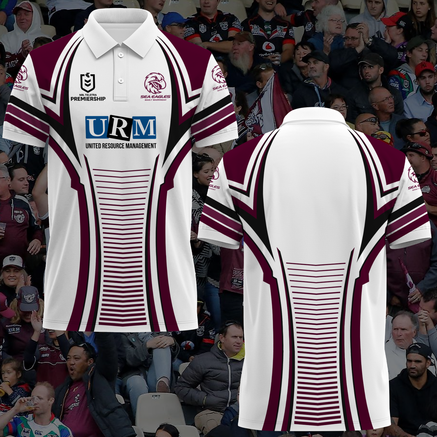 Manly Warringah Sea Eagles NRL 2025 Polo Shirt TM NTA V4