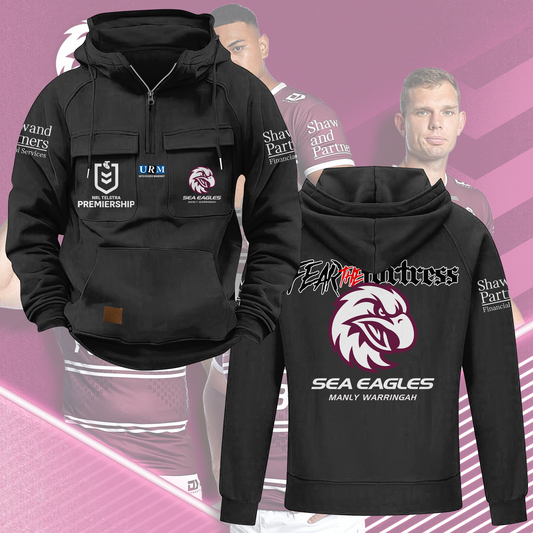 Manly Warringah Sea Eagles NRL 2025 Quarter Zip Hoodie TM NTA V2